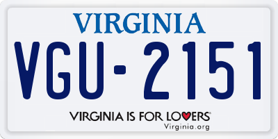 VA license plate VGU2151