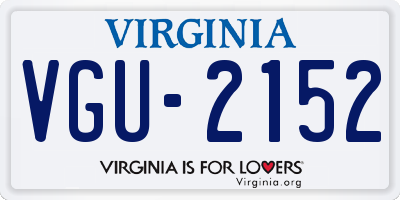 VA license plate VGU2152