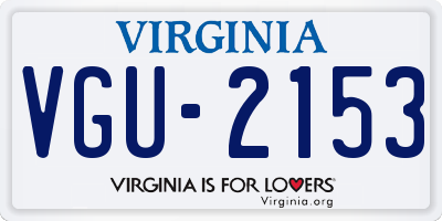 VA license plate VGU2153