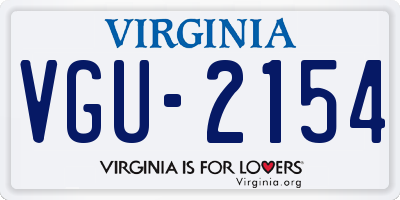 VA license plate VGU2154