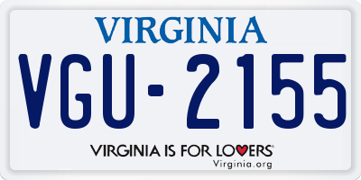 VA license plate VGU2155