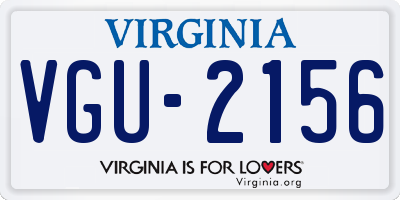 VA license plate VGU2156