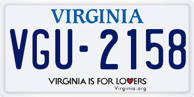VA license plate VGU2158