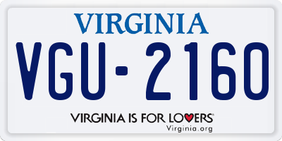 VA license plate VGU2160
