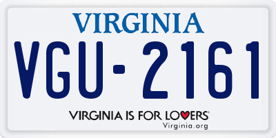 VA license plate VGU2161