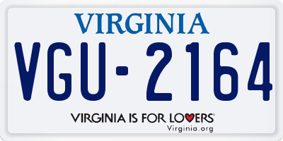 VA license plate VGU2164