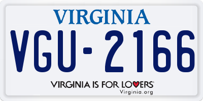 VA license plate VGU2166