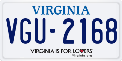 VA license plate VGU2168