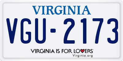 VA license plate VGU2173