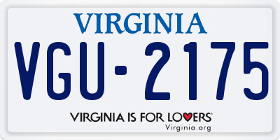 VA license plate VGU2175