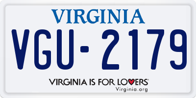VA license plate VGU2179