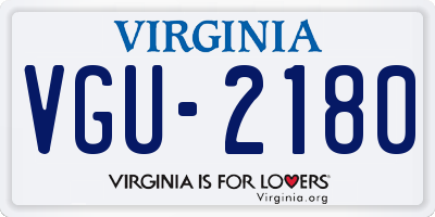 VA license plate VGU2180