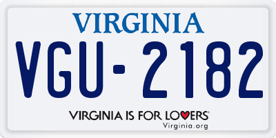 VA license plate VGU2182