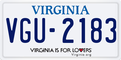 VA license plate VGU2183