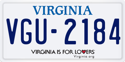 VA license plate VGU2184