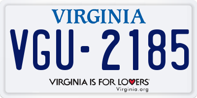 VA license plate VGU2185