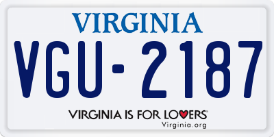 VA license plate VGU2187