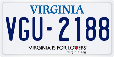 VA license plate VGU2188