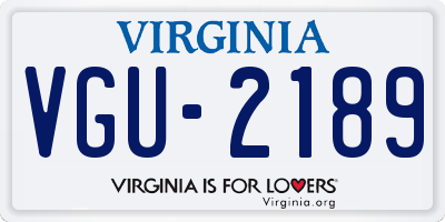 VA license plate VGU2189