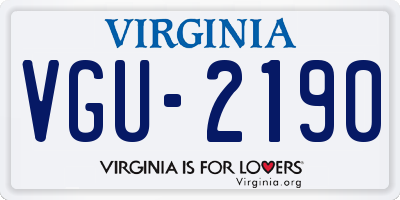 VA license plate VGU2190