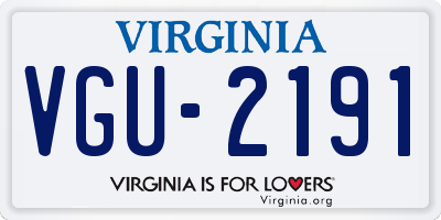 VA license plate VGU2191