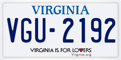VA license plate VGU2192