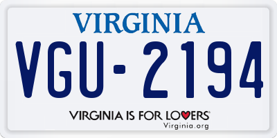 VA license plate VGU2194