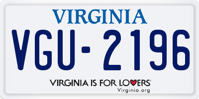 VA license plate VGU2196