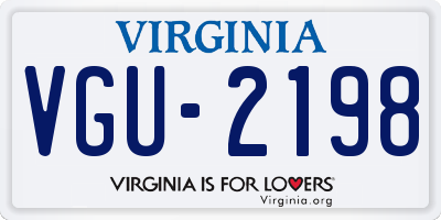 VA license plate VGU2198