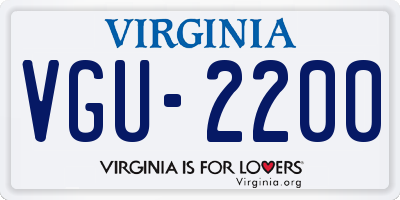 VA license plate VGU2200