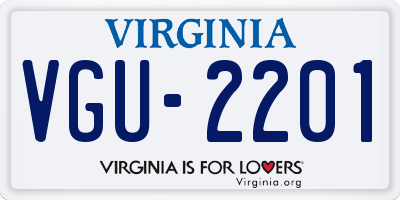 VA license plate VGU2201