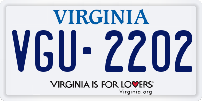 VA license plate VGU2202