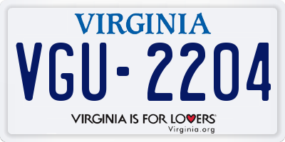 VA license plate VGU2204