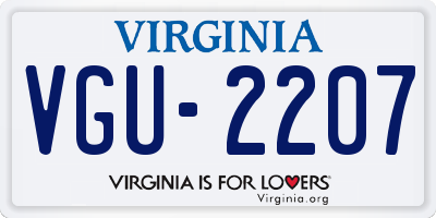 VA license plate VGU2207