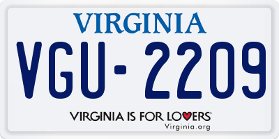 VA license plate VGU2209