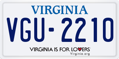 VA license plate VGU2210