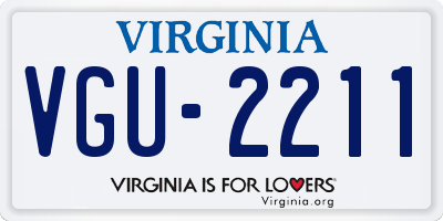 VA license plate VGU2211