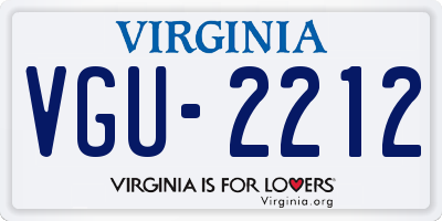 VA license plate VGU2212