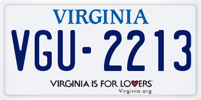 VA license plate VGU2213