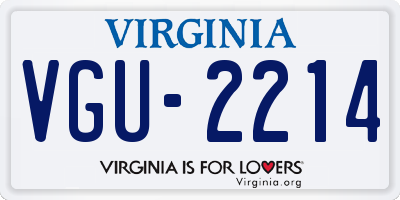 VA license plate VGU2214