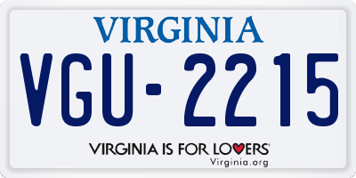 VA license plate VGU2215