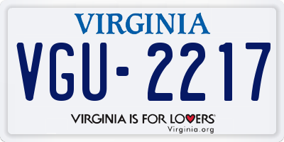 VA license plate VGU2217