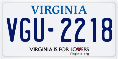 VA license plate VGU2218