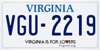 VA license plate VGU2219