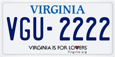 VA license plate VGU2222