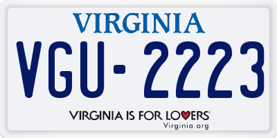 VA license plate VGU2223