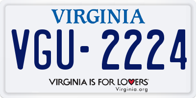 VA license plate VGU2224