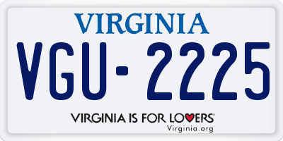 VA license plate VGU2225