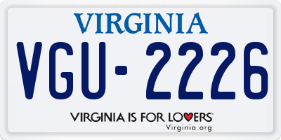 VA license plate VGU2226