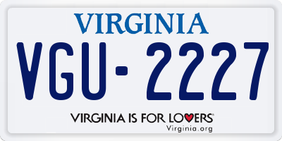 VA license plate VGU2227